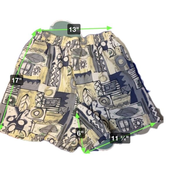 Shenanigans Blue Patterned Elastic Waist Pull On Shorts SZ Petite Medium - Picture 7 of 7